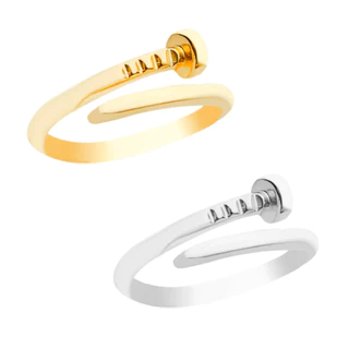 Anel Prego Modelo Virgínia Ajustável Banhado A Ouro 18K/Prata 925 Feminino em Oferta na Shopee