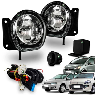 Kit Farol Auxiliar Milha Punto 12 13 14 Idea 2012 13 14 15 2016 Stilo 2008 09 10 2011 Botao Tic Tac