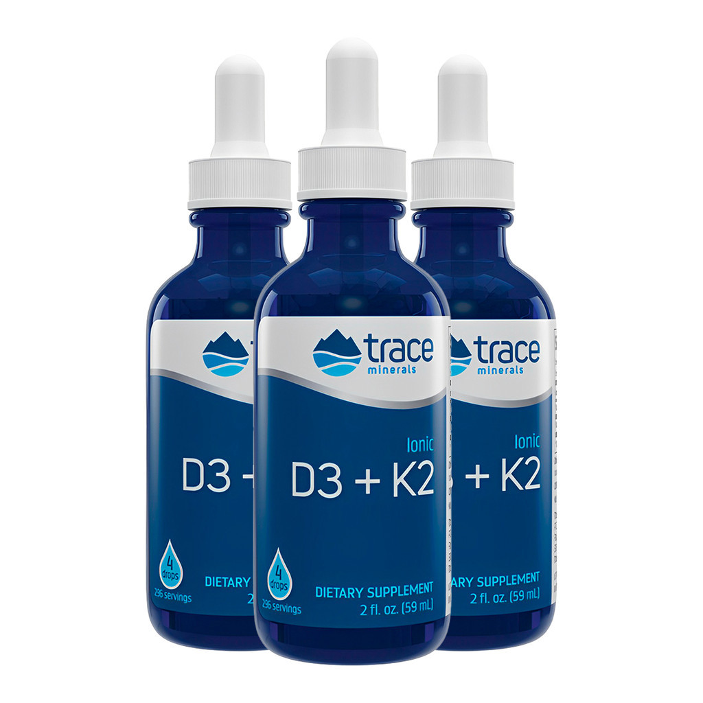 Kit 4x Trace Minerals Iônico D3 + K2 Gotas 59ml Importado /Made in Usa ...
