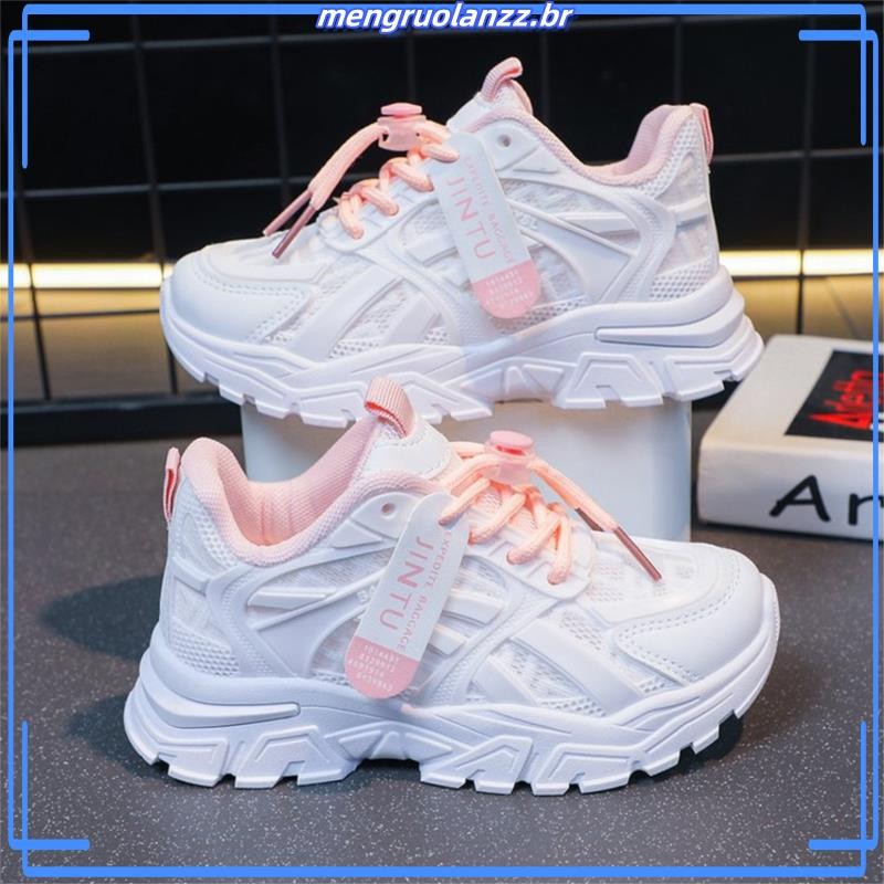 2024 Big Girls AllMatch Girls Sapatos Brancos Esportivos Respiráveis