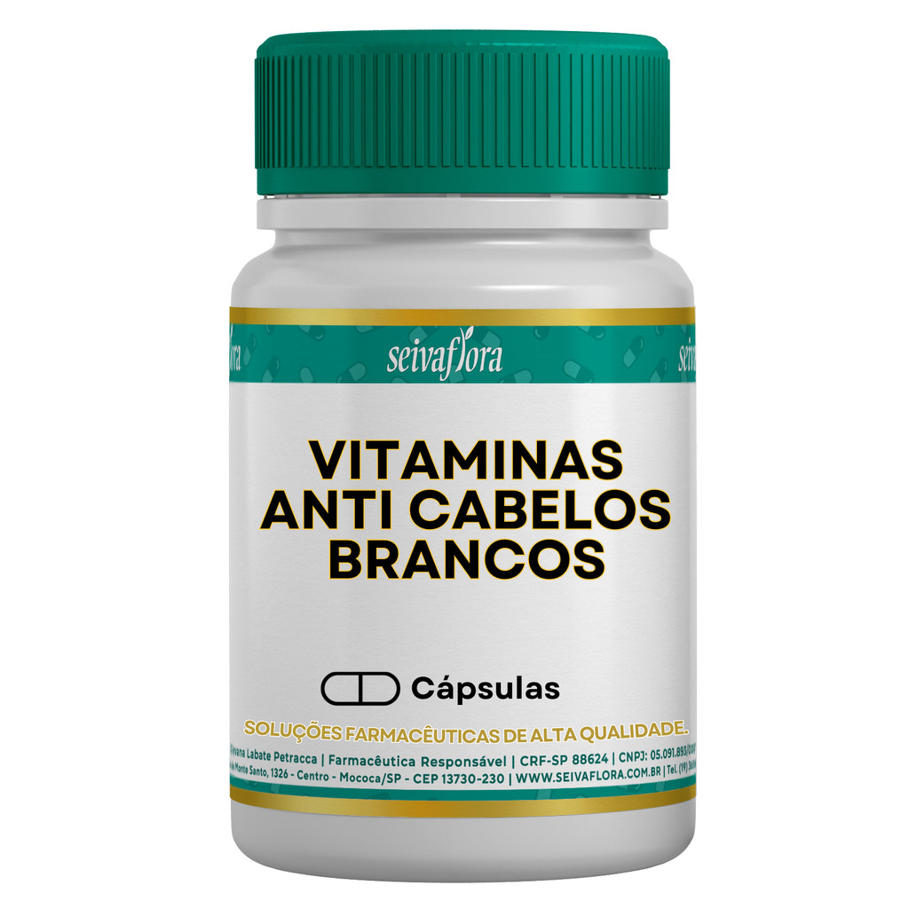 Vitaminas Anti Cabelos Brancos - 30 cápsulas Seiva Flora Premium ...