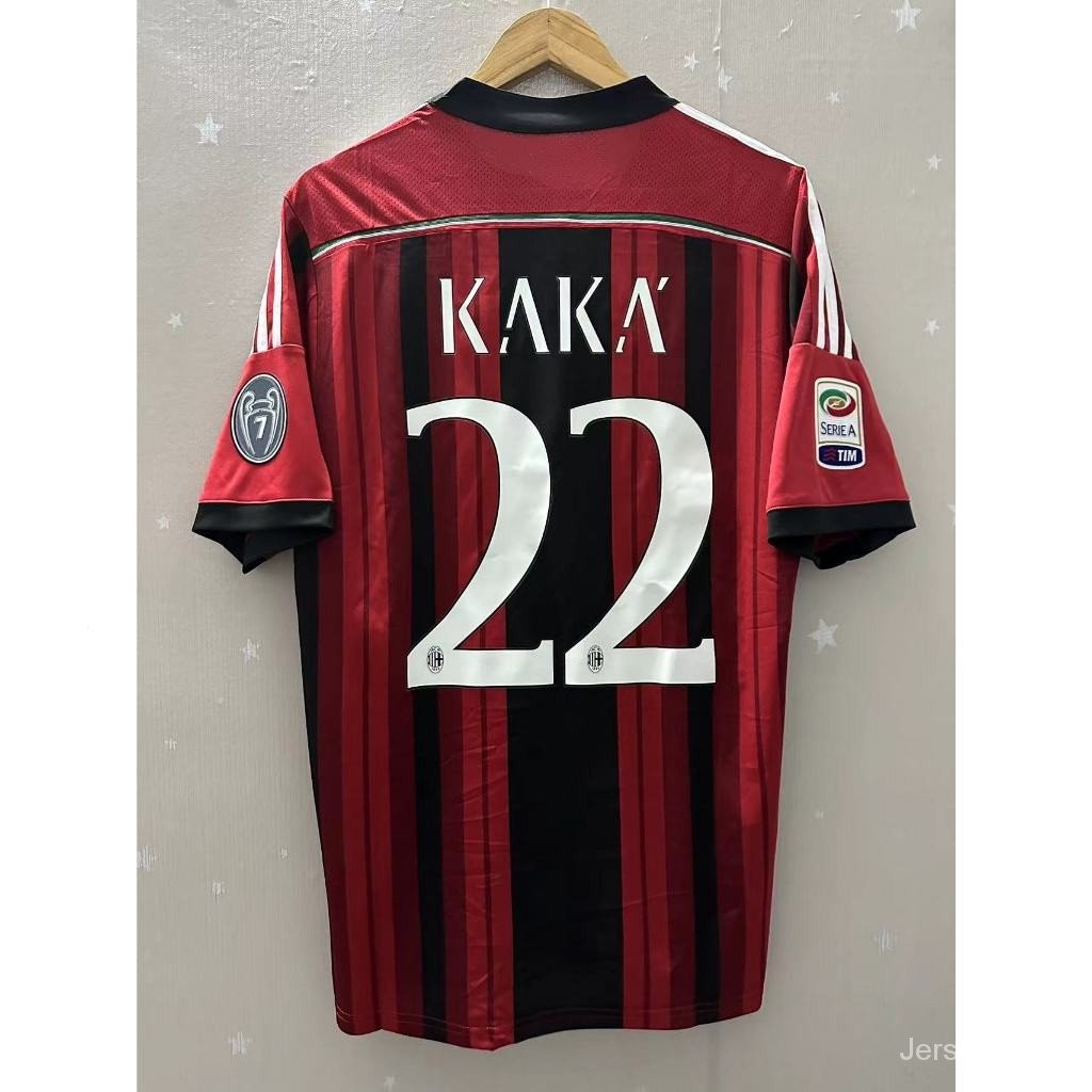 14-15 AC Milan torres de qualidade superior Casa Retro personalizado KAKA HONDA Soccer Jersey