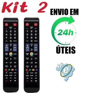 Kit 2 Controle Remoto Para tv Samsung Smart Lcd e led Função 3d futebol  HAI-7032  marisa em Oferta na Shopee