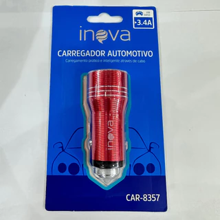 Kit 5pc Carregador Veicular 3.4 A Usb Duplo Turbo