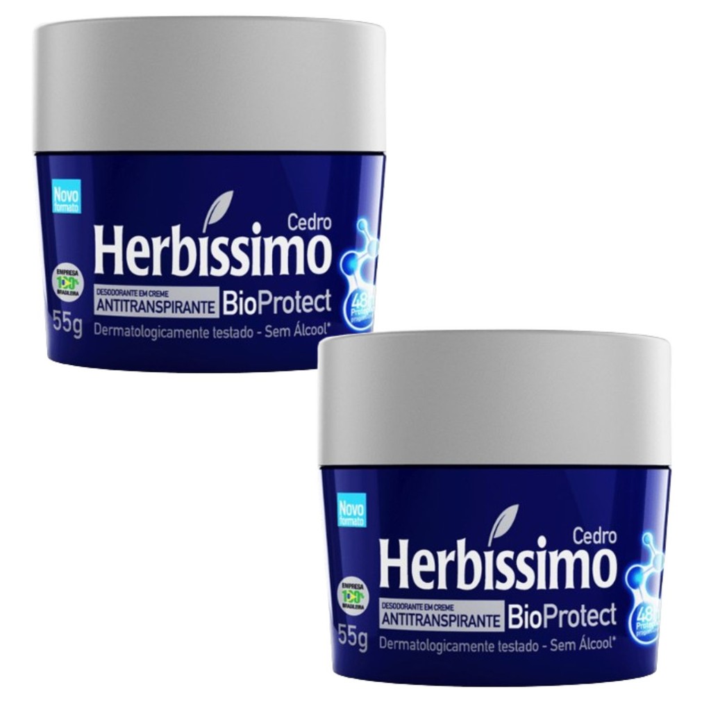 Kit 2 Desodorante Bioprotect Cedro Herbíssimo 55G - Dana | Shopee Brasil