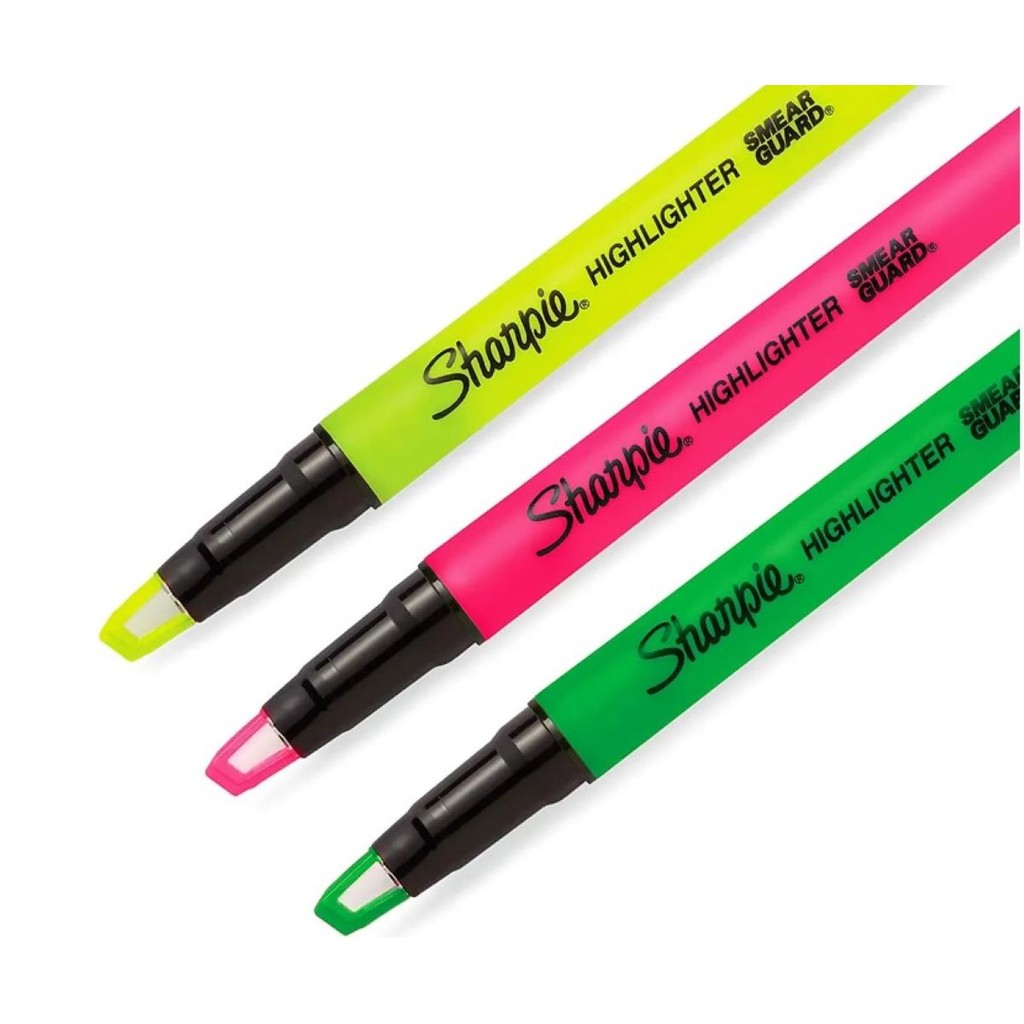 Caneta Marca Texto Sharpie Clear View C/3 Verde Rosa Amarelo | Shopee ...