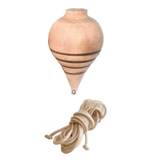 Kit com 3 Piões de Madeira com Cordinha – Brincadeira Raiz