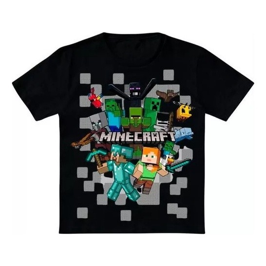 Camisa Infantil Camiseta Minecraft Juvenil Algodão Roupa