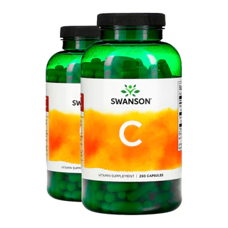 Kit 2x Vitamina C-1000 e Rosa Mosqueta Swanson 250Cap Importado/Made in Usa