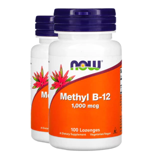Kit 2x Vitamina B-12 1mg com Metilcobalamina Now 100 Past Importado/Made in Usa