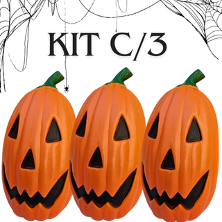 kit c/3 abóbora grande lj 42cm decoração Halloween plástico