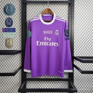Camisola Sweat Blusa | Retro Temporada 2016-17 Real Madrid Manga Comprida Roxo