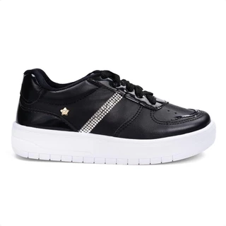 Tênis Infantil Menina Fashion Casual Brilho Tira De Strass Da Moda
