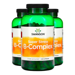 Kit 3x Complexo B com Vitamina C Swanson 240 Capsulas Importado /Made in Usa