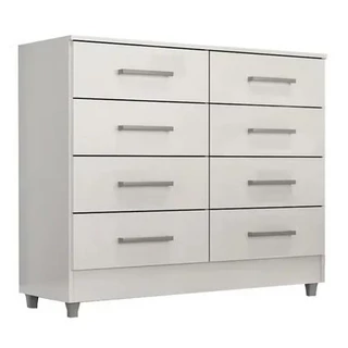 Armário Comoda Gaveteiro 8 Gavetas Branco