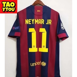Retro 2014-2015 Camisa 11 # Neymar JR 10 MESSI Personalizado