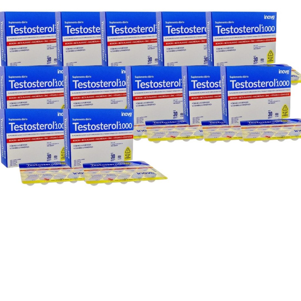 Kit 12x Suplemento Testosterol 1000 30 Comprimidos - Inove | Shopee Brasil