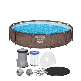 Piscina Estrutural 6.473L Deluxe Circular + Filtro 110V ou 220V + Capa Bestway