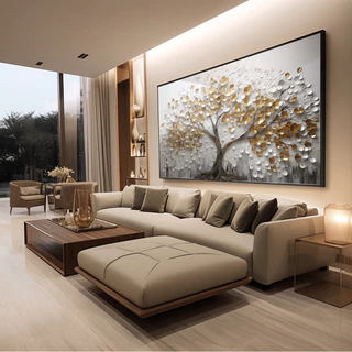 Quadro Decorativo 110x80cm Cerejeira 3d fundo branc Hall da Luxo Sala Quarto Casa Decoração De Parede Mdf Adesivo