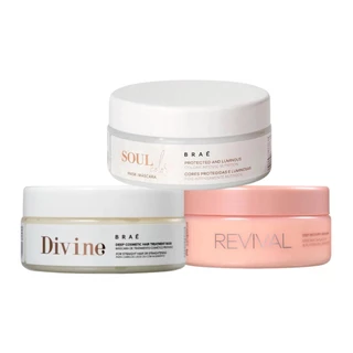Kit Braé Máscara Revival 200g + Máscara Divine 200g + Máscara Soul Color 200g