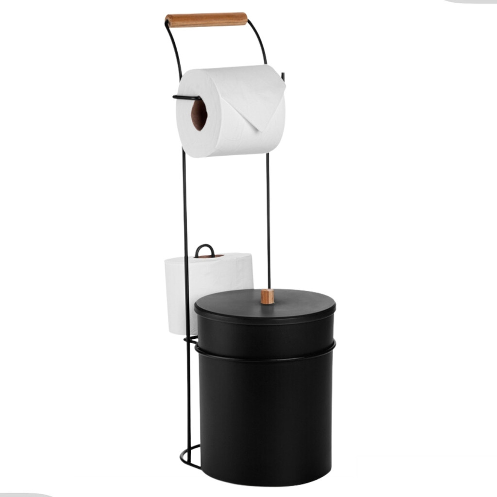 Suporte Porta Papel Higiênico Com Lixeira de Chão Banheiro Lavabo Eco ...