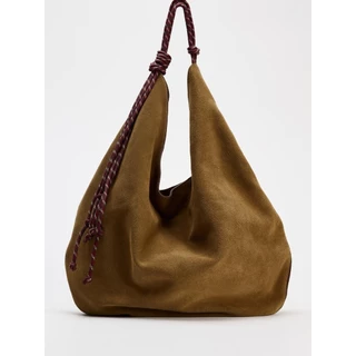 Bolsa feminina Tote, bolsa de ombro marrom-amarelo escuro, nova bolsa de couro de grande capacidade