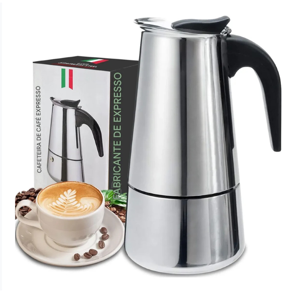 Cafeteira Italiana 12 Xicaras Aço Inoxidável Inox Moka Café Expresso ...