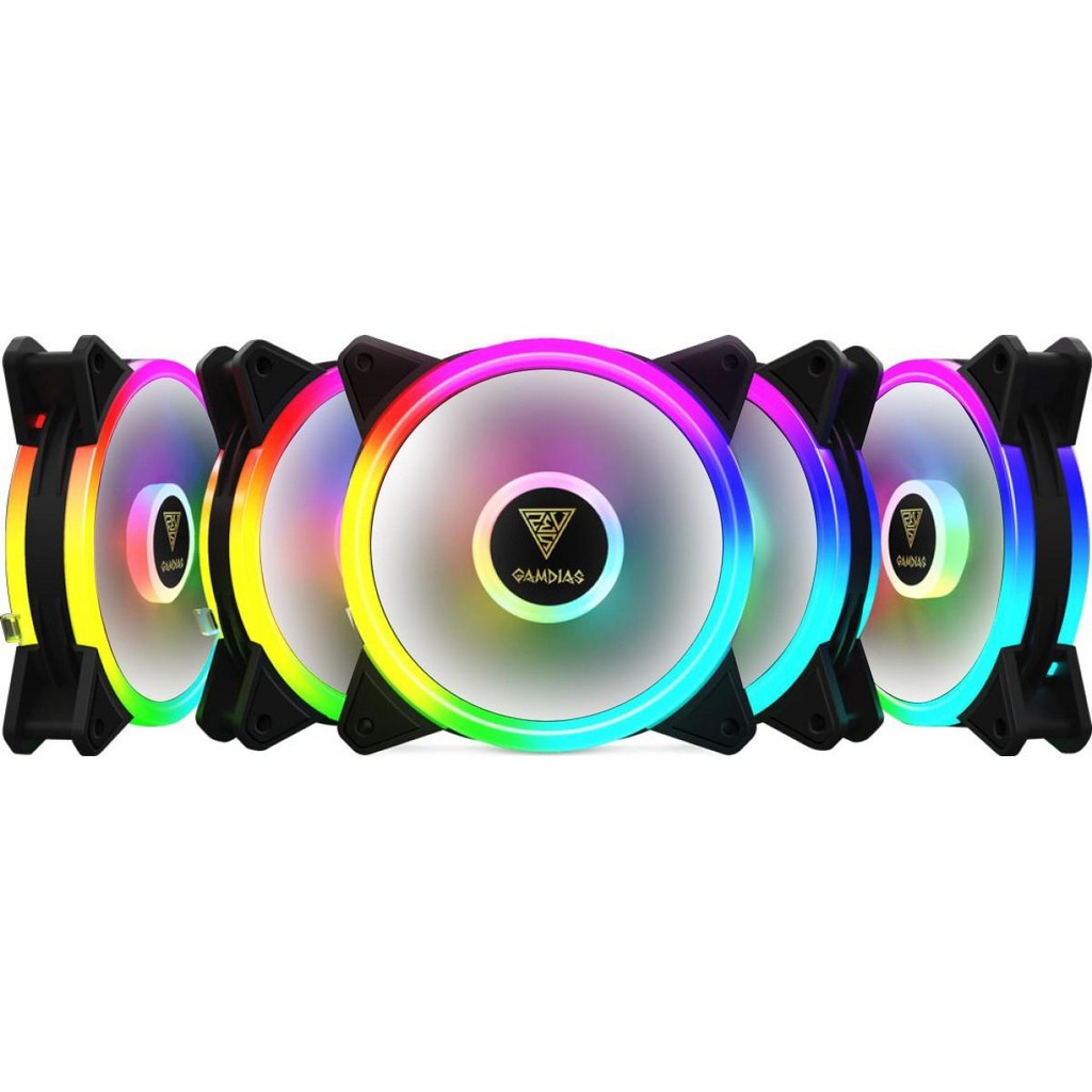 Kit Fan com 5 Unidades Gamdias Aeolus, RGB 120mm, Com Controladora, M2 ...