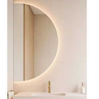 Espelho Meia Lua Com Led Banheiro Sala Quarto Cozinha