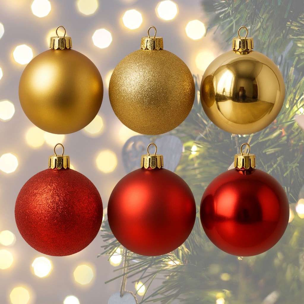 Kit 18 Bolas De Natal Grande Enfeites Natalinos 6cm | Shopee Brasil
