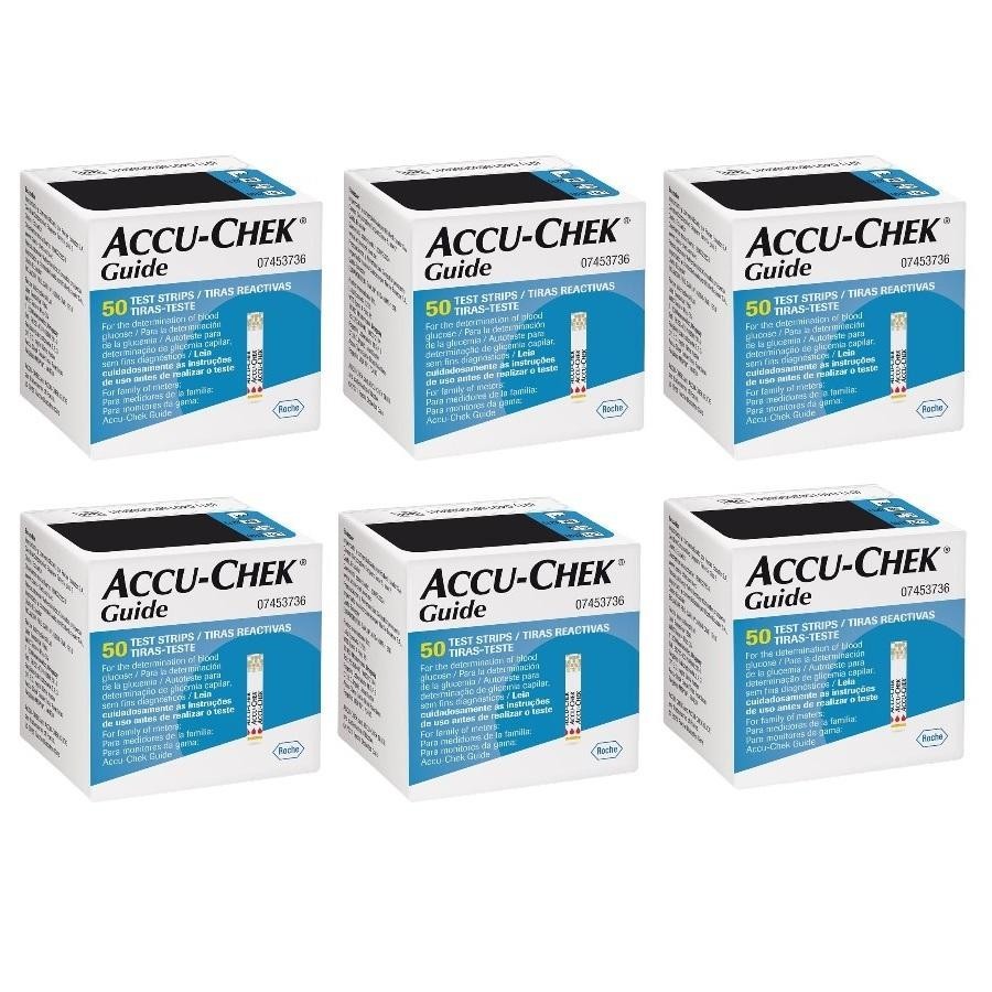 Kit Accu-Chek Guide Com 6 Unidades De 50 Tiras Cada | Shopee Brasil