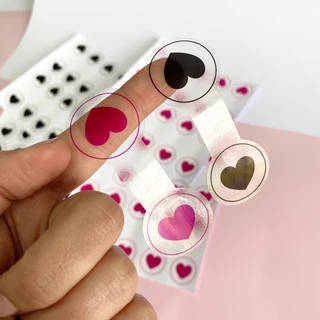 Adesivo Transparente com Coração para lacrar sacolas 3x8cm Pronta entrega