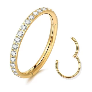 Anel de Nariz Titânio 16G Clicker para Perfuração de Orelha Tragus Cartilagem Helix Daith Corpo