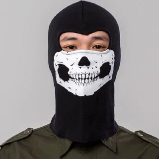 Máscara Para Motocicleta Balaclava Facial Completa Skull Black Ghosts Impresso Cosplay Party Halloween Bike Cycling Outdoor Skate Hiking Skiing