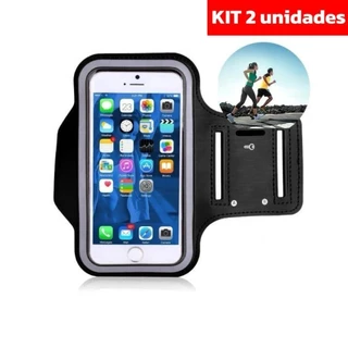 Kit 2 Braçadeira para Celular Fitness Corrida Caminhada Bracelete Suporte para Braço