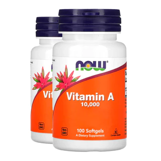 Kit 2x Vitamina A 10.000UI Now Foods 100 Cáps Softgels Importado/Made in Usa