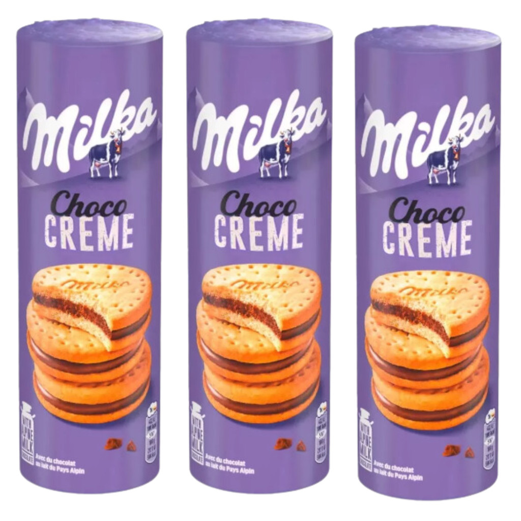 3X BISCOITOS DELICIOSOS BOLACHA MILKA CHOCO CREME 260G
