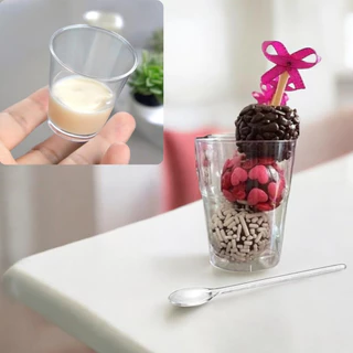 Kit 100 Copinho Potinho Brigadeiro 25ml + Mini Colher para Docinhos Festa