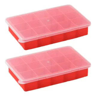 2pce Formas Silicone Gelo Papinha Bebê 24 Cubos Com Tampa