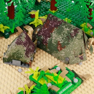 Moc Acessórios Militares Lego Compatíveis Minifigure Tenda de Camuflagem Arma de Pequena Partícula Montada em Bloco de Construção Toy Boy Gift