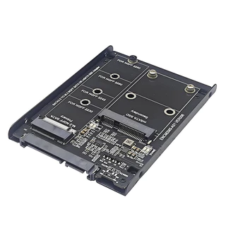 SSD Caso Gabinete M2 SATA MSATA para SATA3.0 6Gb 2.5 "Placa de Riser Adaptador com Soquete de Metal Suporte M.2 SATA SSD mSATA SSD