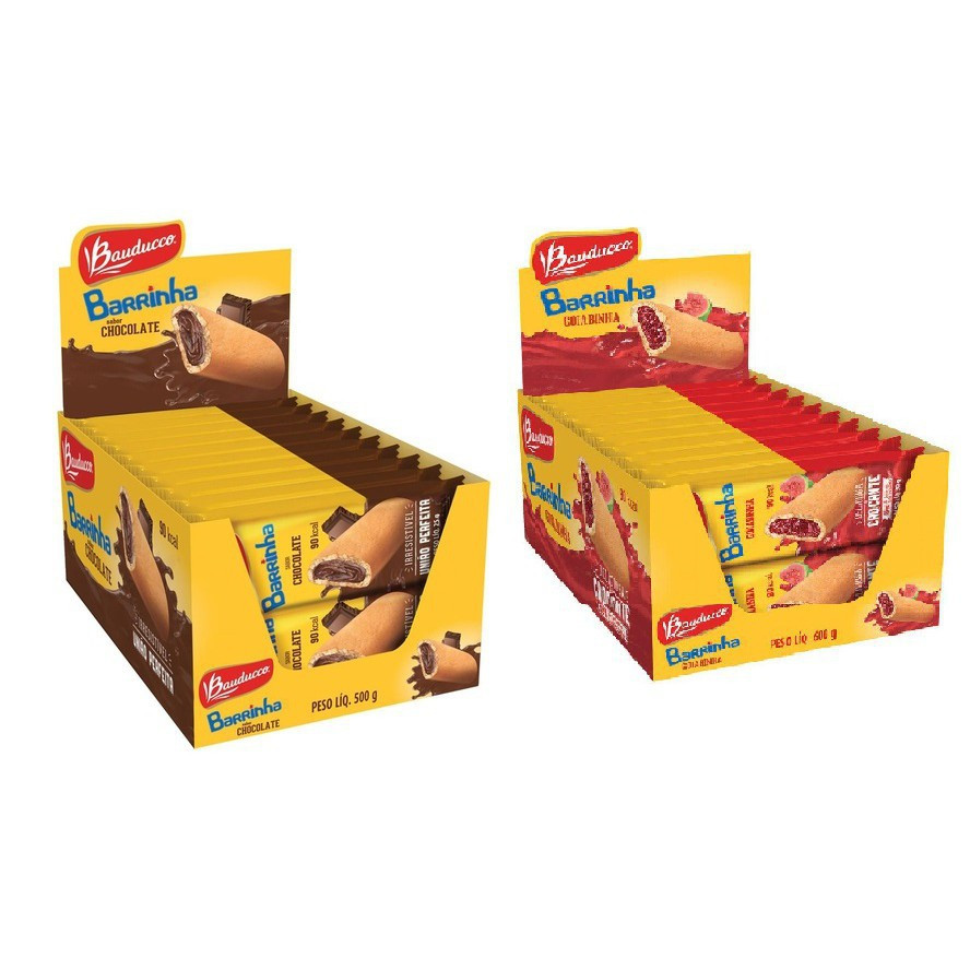 Kit Barrinhas Bauducco Chocolate & Goiaba 