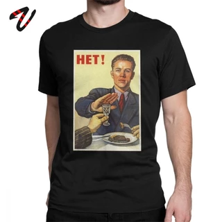 Camiseta Comunista Propaganda Vintage Não Para Alcoho Masculina Vodka CCCP Urss Roupas Russas Casual Premium Algodão