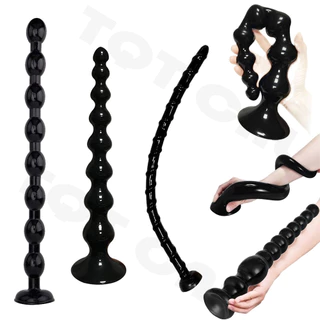 5 Estilo Super Longo Puxar Contas Anal Plug Poderosa Ventosa Silicone Vibrador Feminino Masturbação Adulto Brinquedos Sexuais Para Mulheres Homens Gay