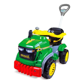 Trator Infantil Passeio Agro Pedal Verde Empurrador Maral