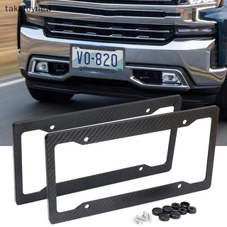 [takejoynewBR] Suporte De Placa De Licença Com Padrão De Fibra De Carbono Kit De Parafuso Para Peças De Proteção Da Moldura Tbr