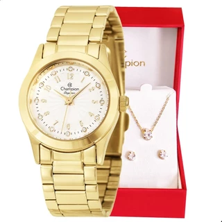 Relógio de Pulso Feminino Champion Dourado Mini A Prova D