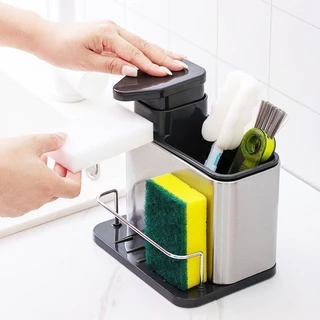 Armazenamento de louça de cozinha Dispensador de sabão de aço inoxidável