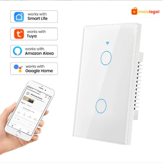 1 Botão 2 Botões 3 Botões Interruptor com Tomada WiFi Smart Design Compacto
