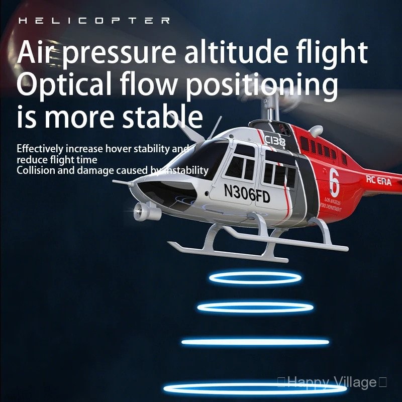 RC ERA C138 1:36 Controle Remoto Simulação RC Bell 206 Helicóptero